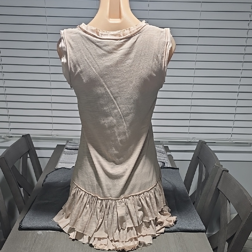 Cream Asymmetrical Ruffled Tunic - Picture 5 of 5